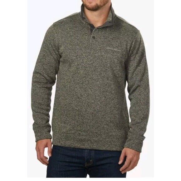 Eddie Bauer Pullover Mens Large Gray Radiator Fleece 1/4 Snap Outdoor Mock neck - Picture 1 of 9